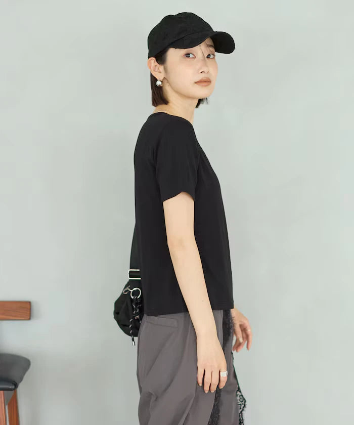 Lace Applique Cotton Modal T-Shirt