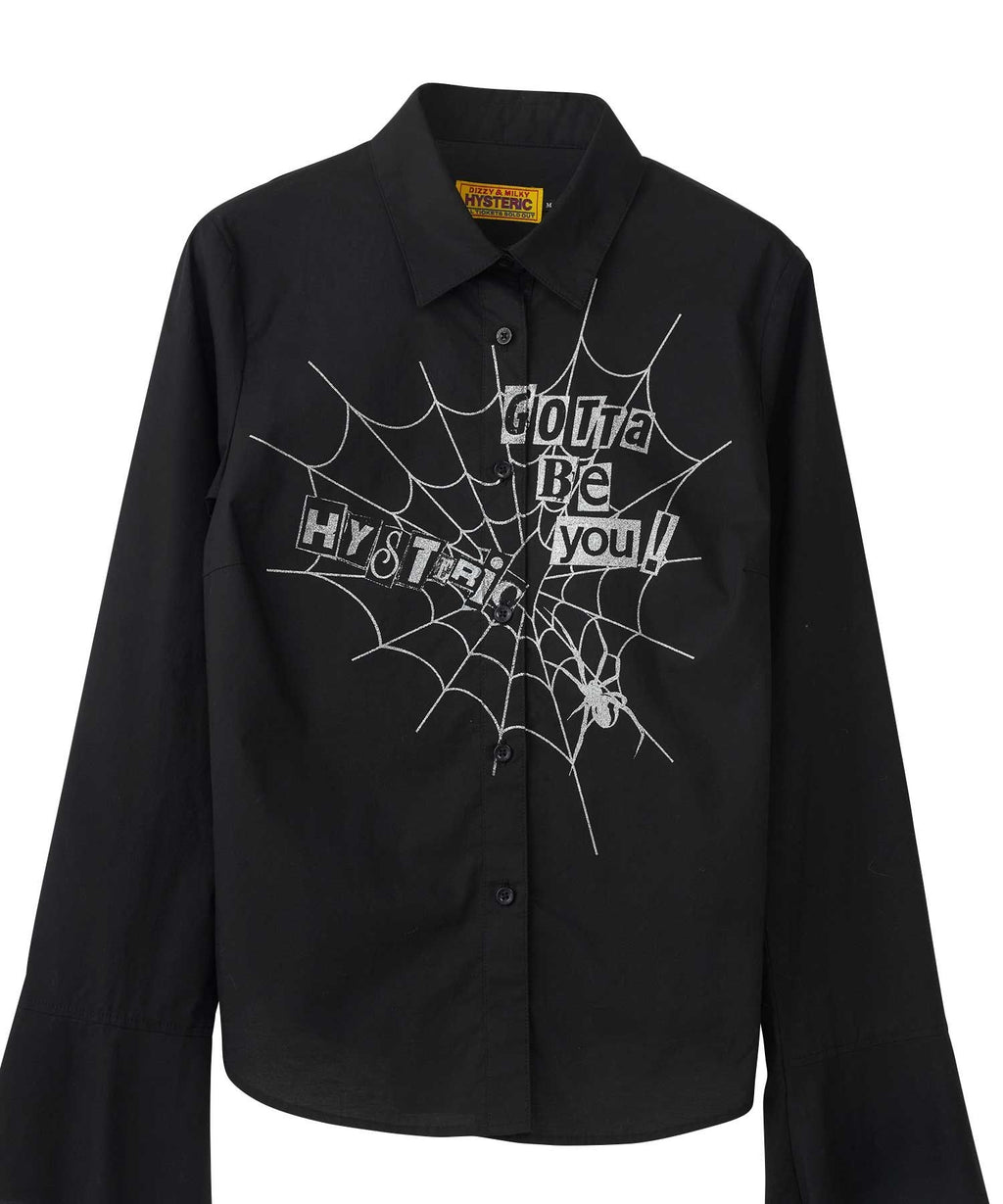 Hysteric Spider Lace Up Frill Cuff Blouse
