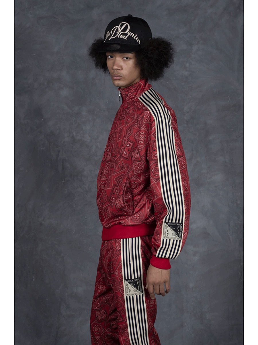 Smooth Jersey COOKIE Bandana Pattern Track JKT