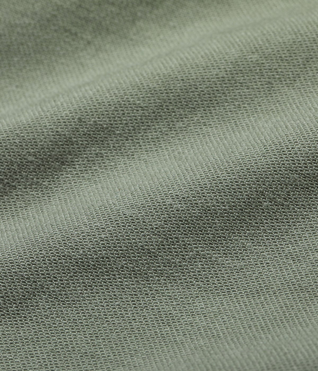 Shirt Man's Cotton Sateen Olive Green Shade107 "Demilitarized Zone"