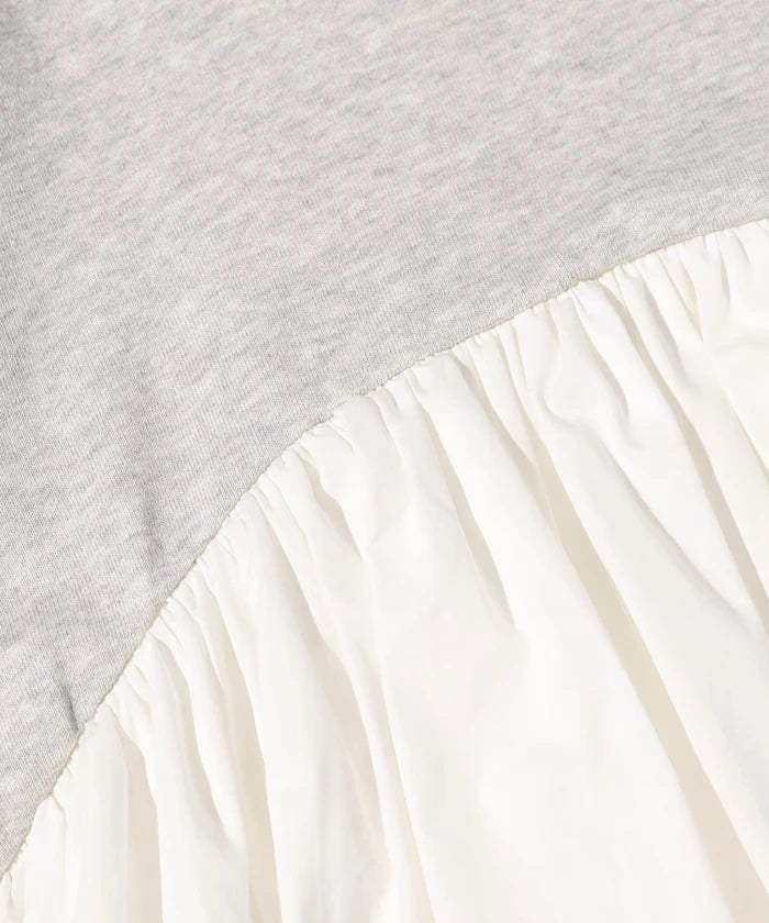 Organic Cotton Docking Frill Sweat / Relaxed Fit / Backed Sweat