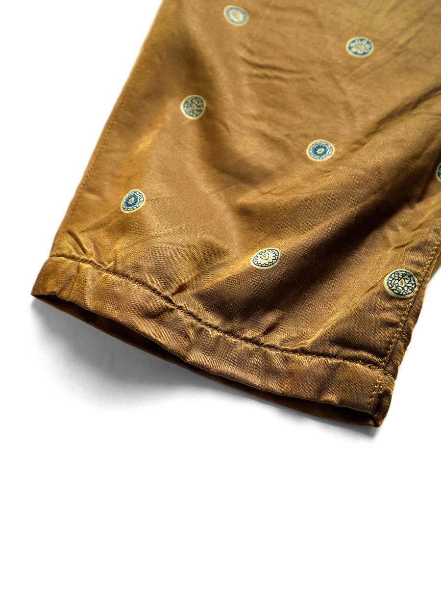 Cotton Rayon Brushed Bean Pattern High-Waisted Pants