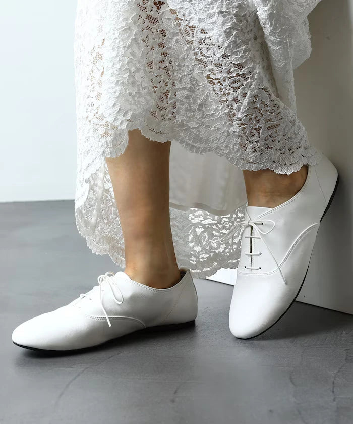 Lace-Up Flat Shoes [23~28cm]