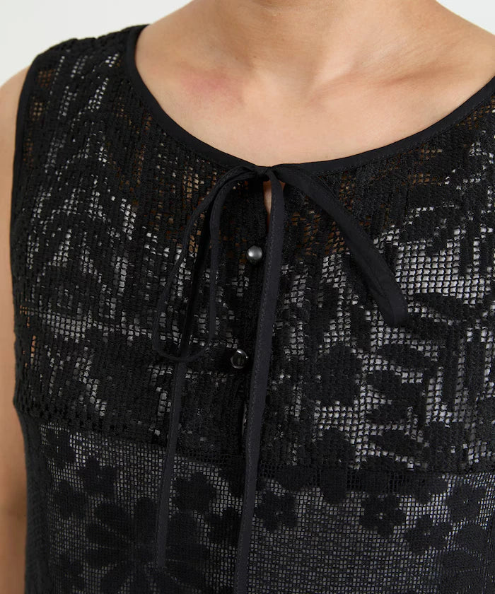 2WAY Lace Tiered Sleeveless Dress