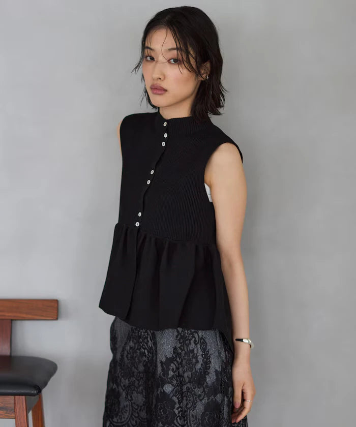 Japan Made Whole Garment Peplum Vest