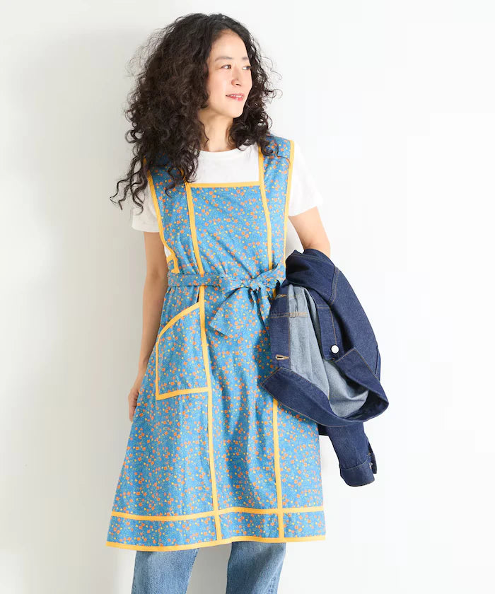 Floral Pattern Apron Style Dress