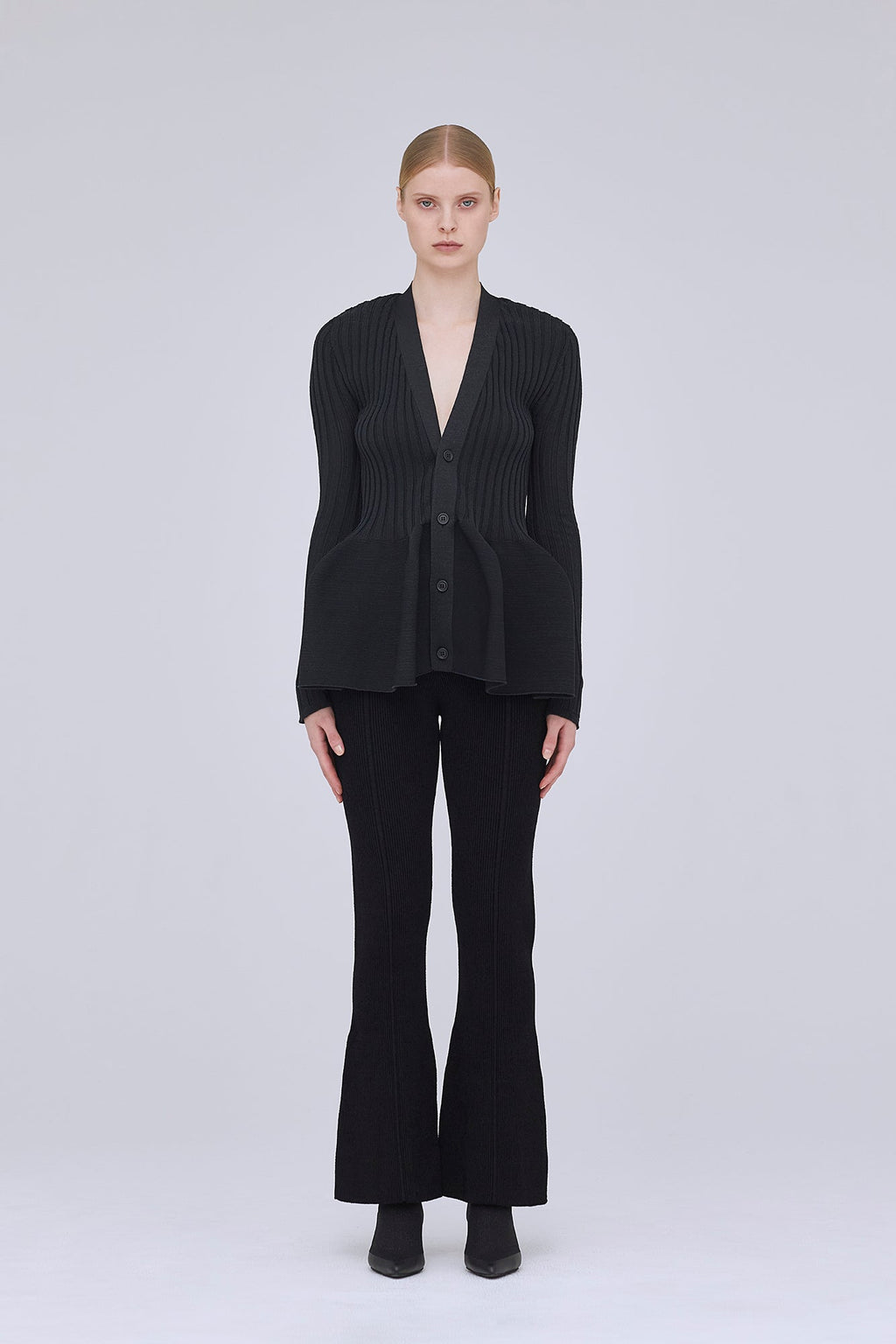 PORTRAIT VELVET TIGHT FLARE PANTS