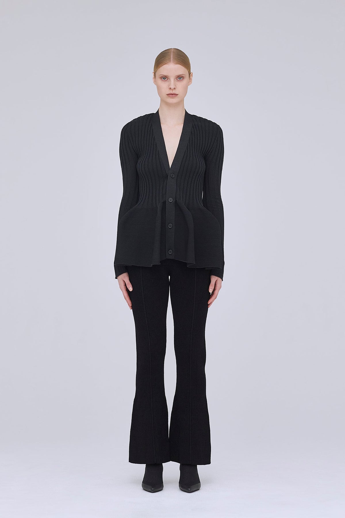 PORTRAIT VELVET TIGHT FLARE PANTS