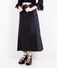 Snake Loop Remake Denim Skirt