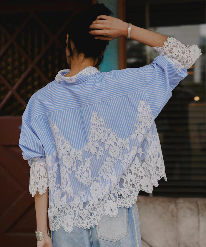 Lace Docking Stripe Shirt