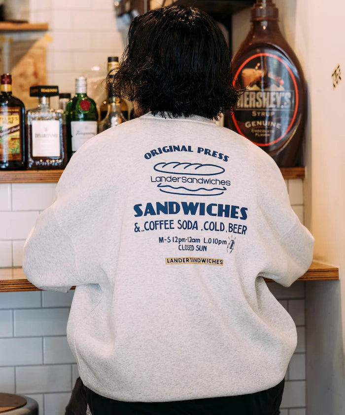 LANDER SANDWICHES×FREAK'S STORE/ Lander Limited Edition Big Silhouette Back Print Crewneck Sweat 【Limited Release】