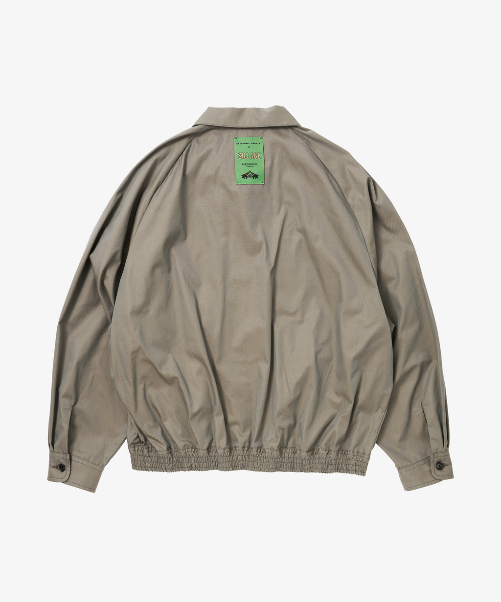 zip up blouson gabardine iridescent green