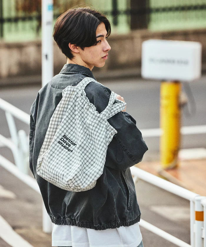BetterDays Studio × FREAK'S STORE Drawstring Check Tote Bag