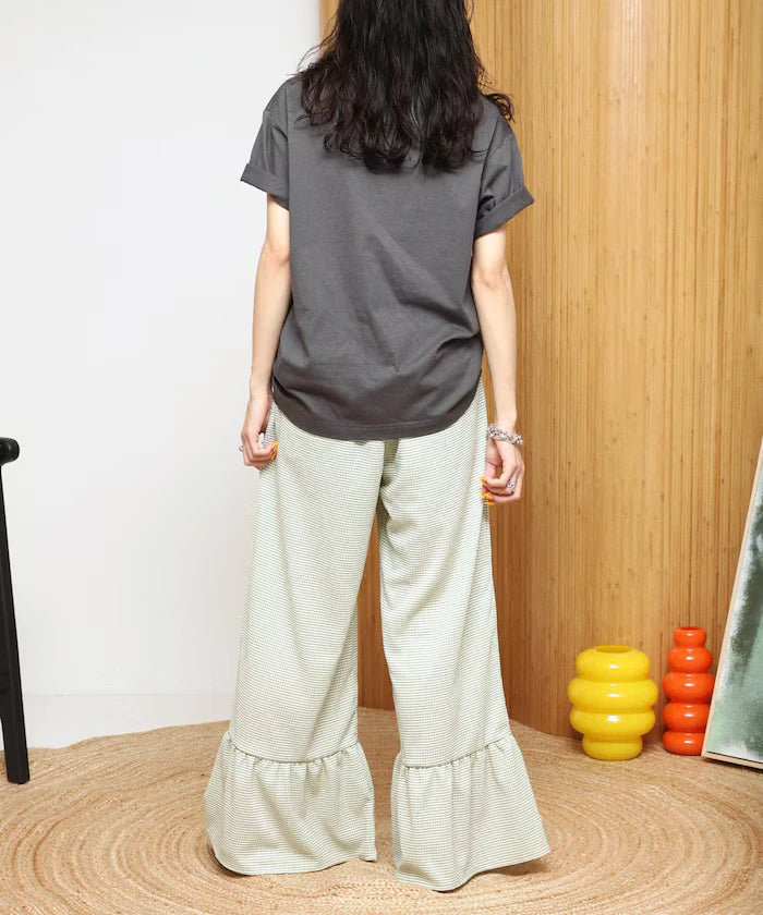 Wide Silhouette Tiered Check Easy Pants [Limited Edition]