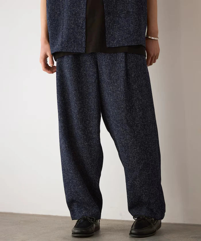 Dry Touch Summer Tweed Spindle Easy Wide Pants