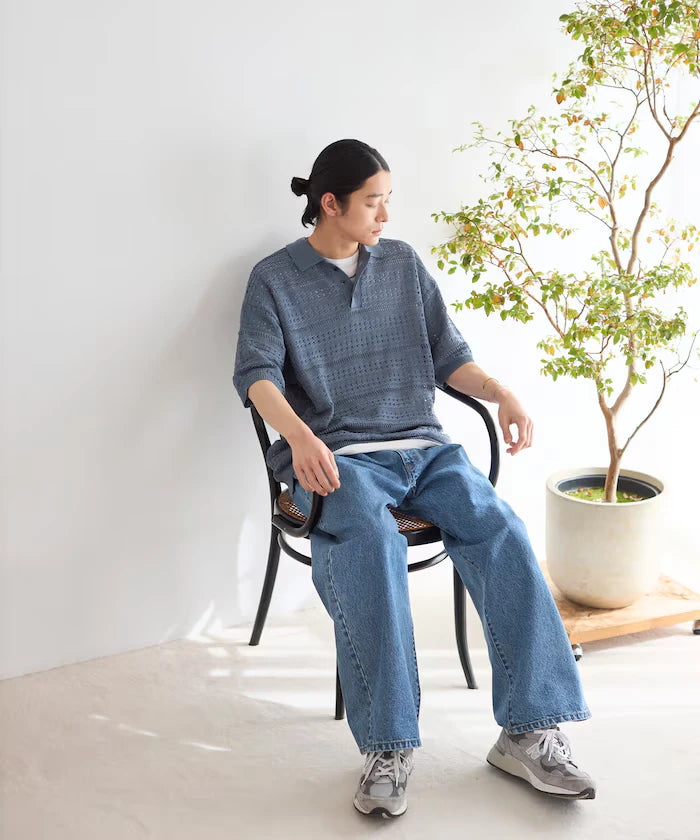 Big Silhouette Short Sleeve Knit Polo Shirt