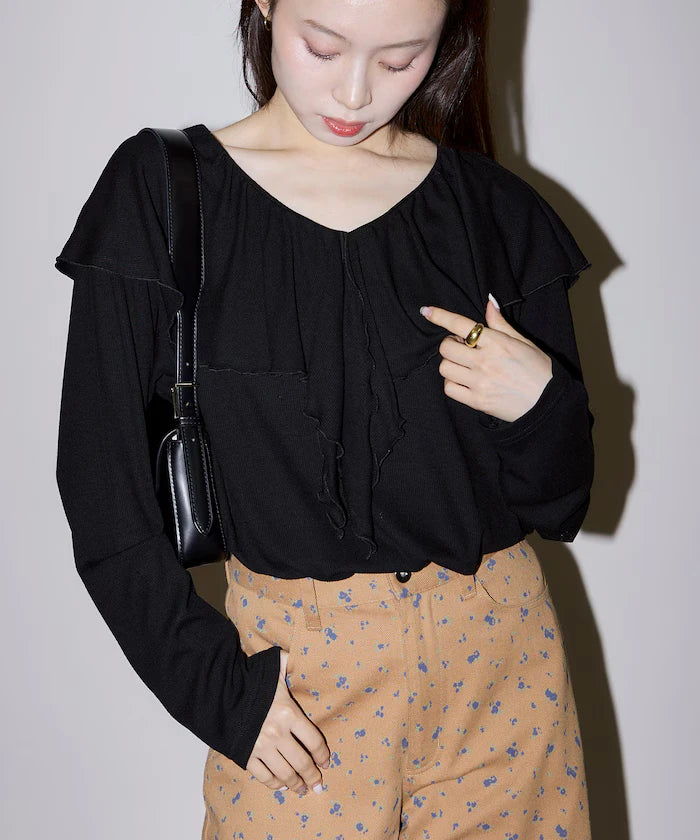 Collar Frill Ribbed Cut Sew Limited Edition