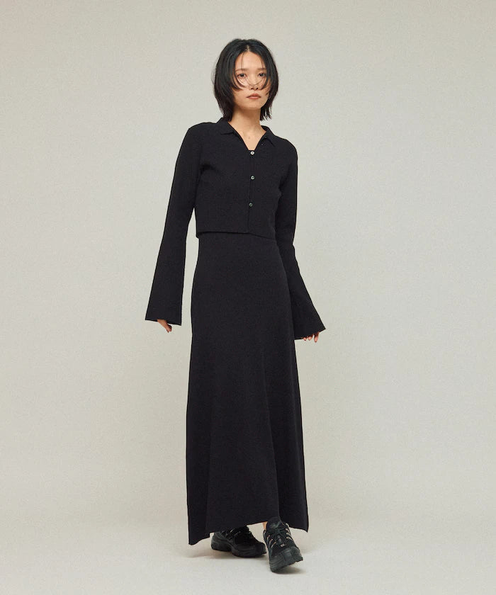 Functional Fabric Silk Blend Knit Ensemble Dress / Anti-Pill / Machine Washable