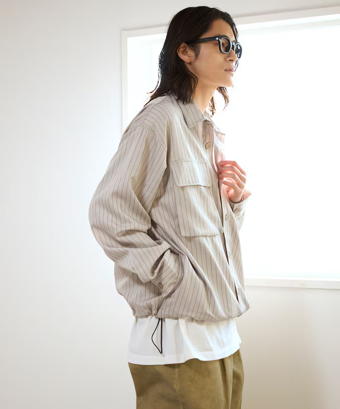 Spindle Stripe Shirt Jacket / Suitable for Setup