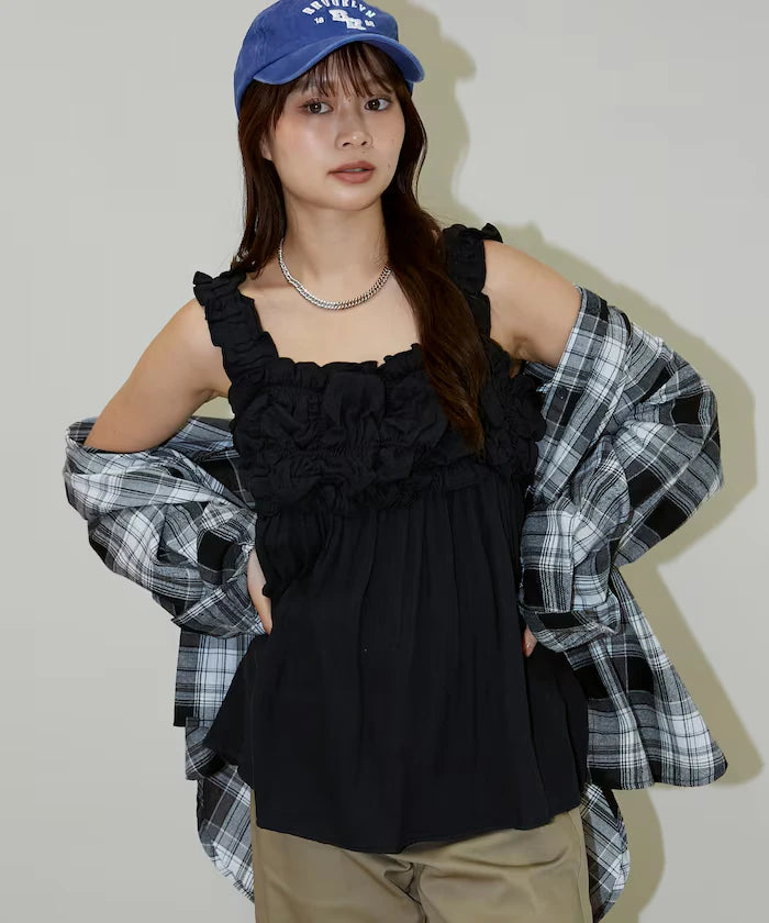 Double Gauze Gathered Camisole Blouse Limited Edition