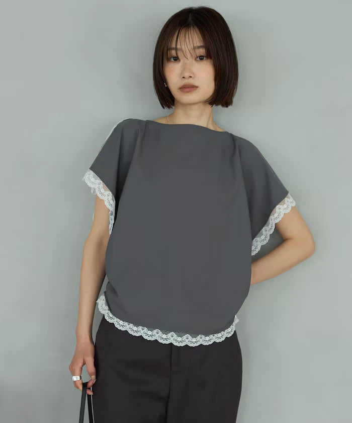 Handkerchief Sleeve Shirring Blouse