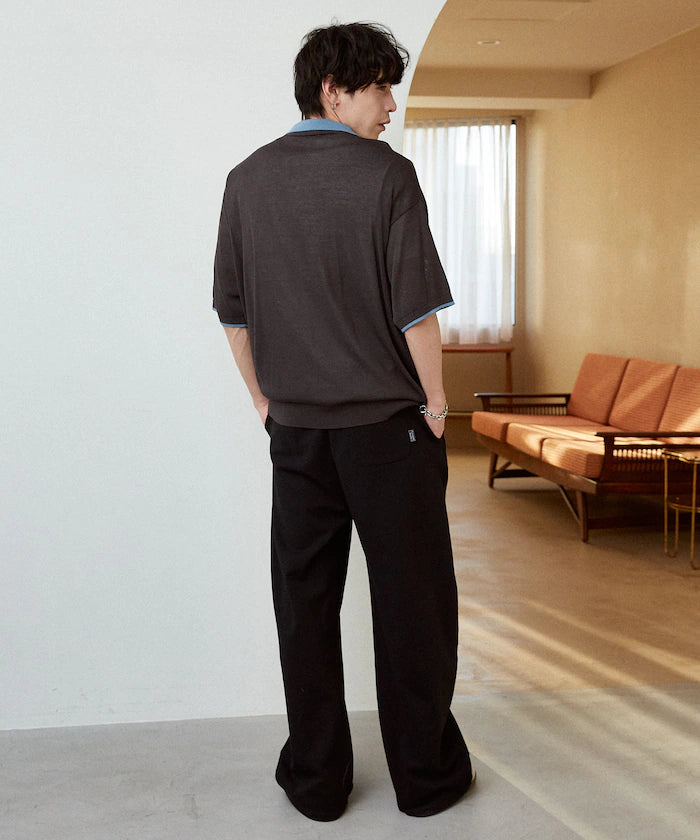 LOVE POP STUDIO Collar Layered Knit Polo Shirt Limited Edition