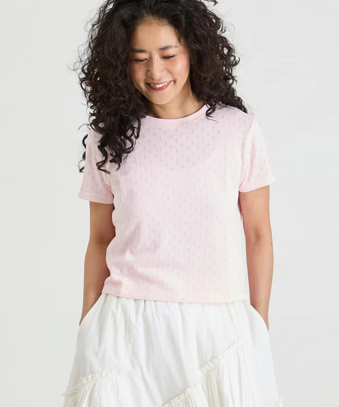 Eyelet Mini Sweat Short Sleeve T-Shirt