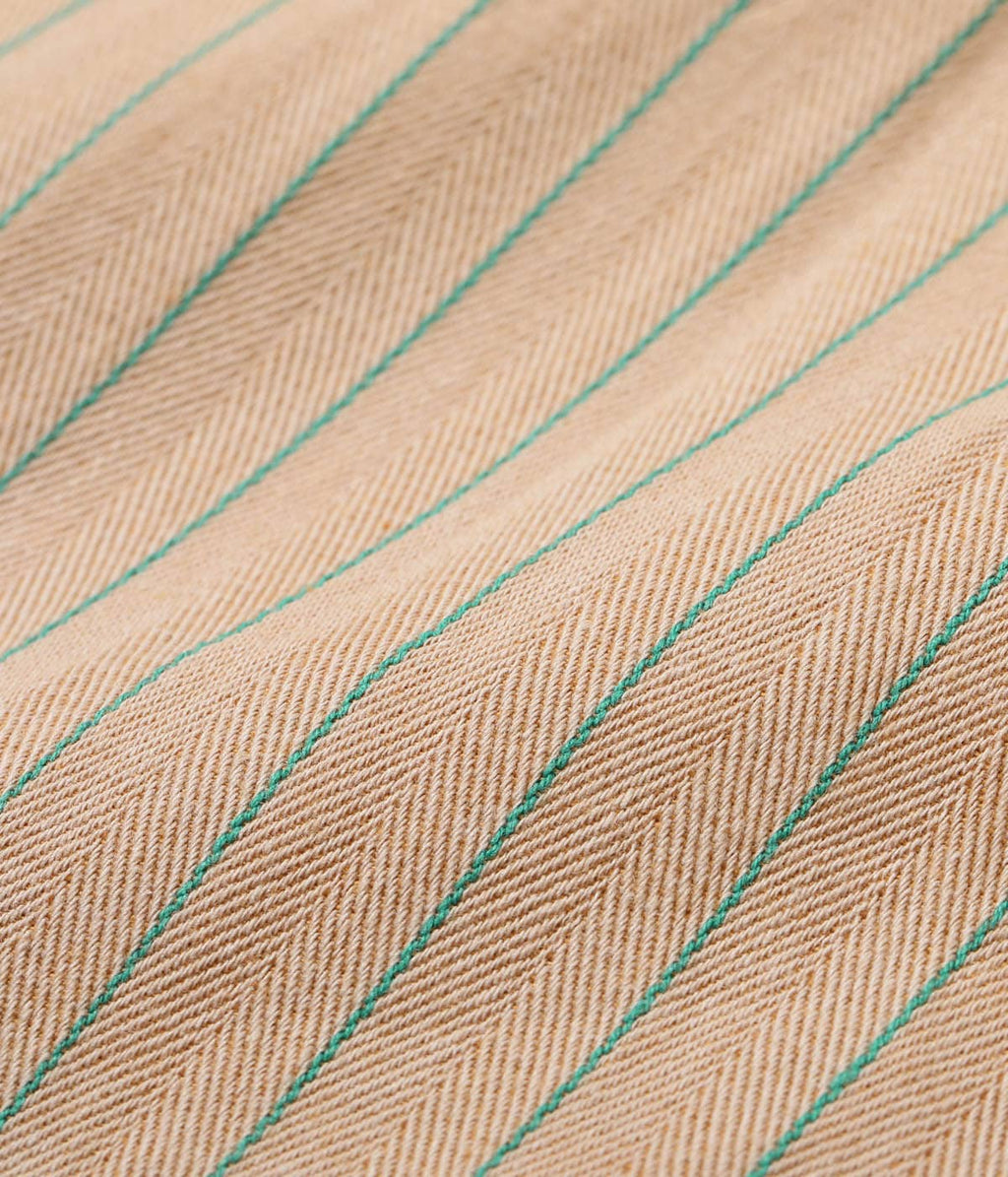 COKE STRIPE WORK SHIRT with CHAIN EMBROIDERED
