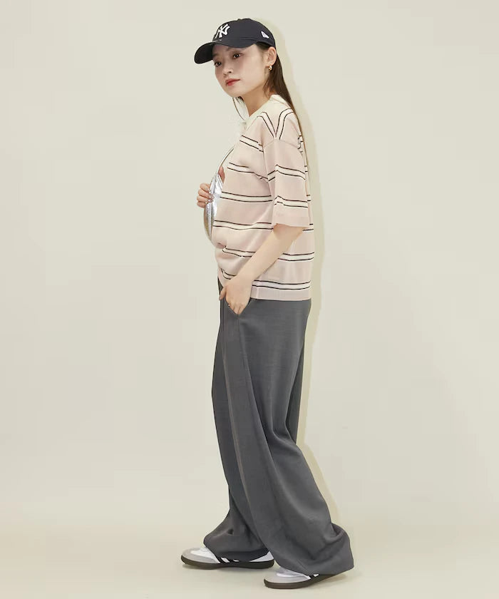 Sheer Border Short Sleeve Polo Summer Knit Limited Release