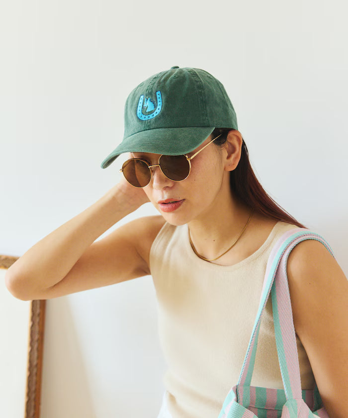 TOYAMEG Kaiun Horse Cap One Point Pigment Embroidery Cap