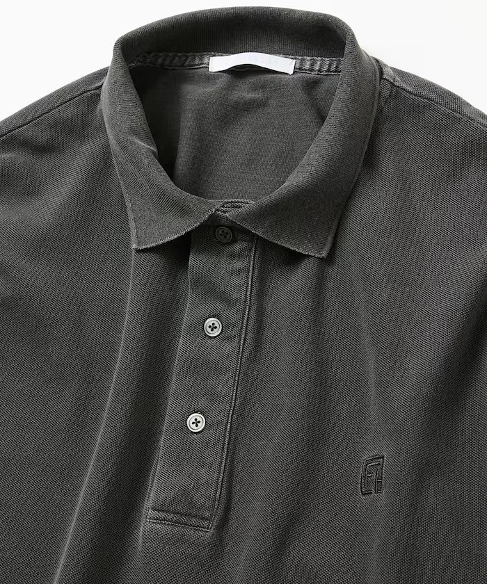 Big Silhouette Vintage Process One Point Embroidery Short Sleeve Polo Shirt