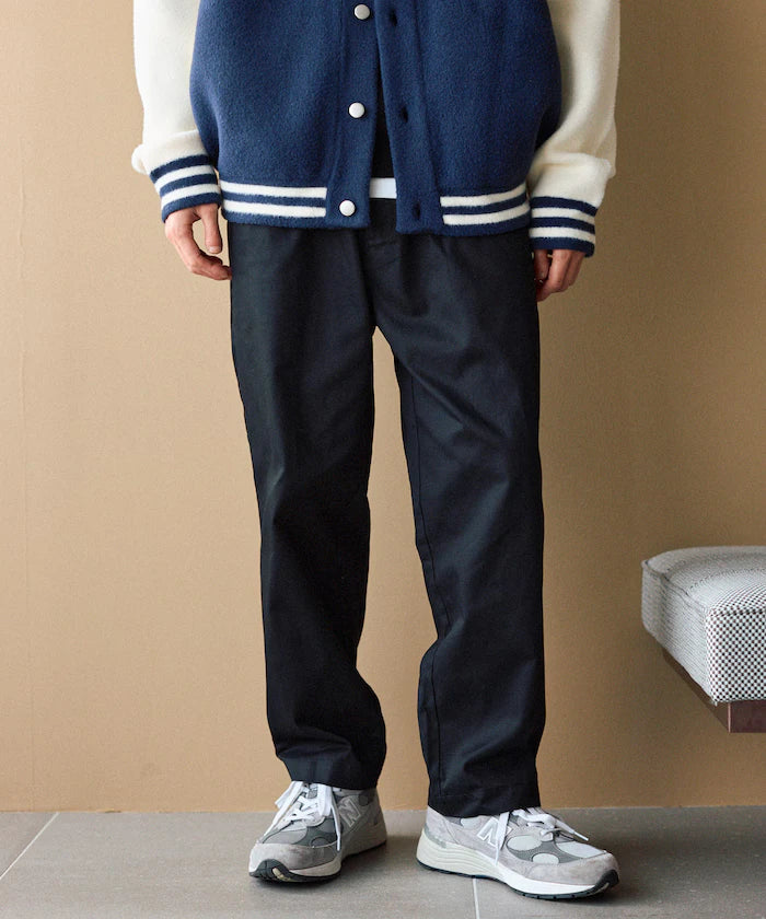 Wide Silhouette Drawstring Chino Pants / Tapered Silhouette Easy Chino Pants