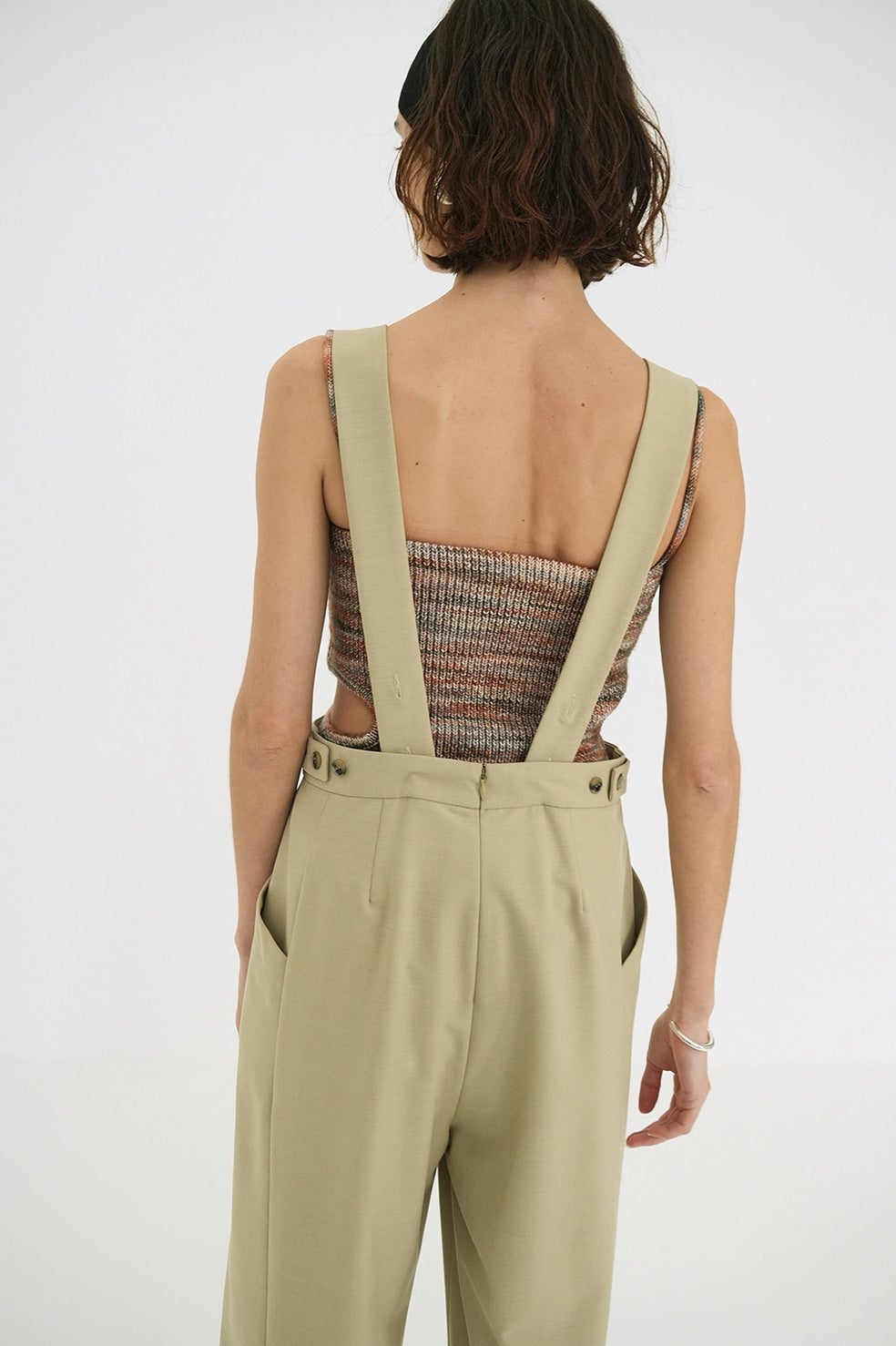 MIX BORDER SIDE HOLE KNIT TOPS