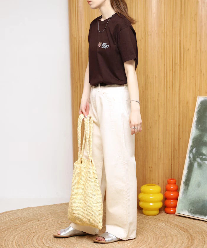 Organic Cotton One Point Animal Embroidery T-Shirt