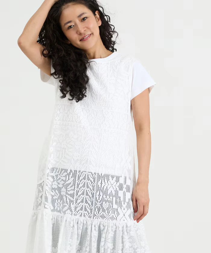 2WAY Lace Tiered Sleeveless Dress
