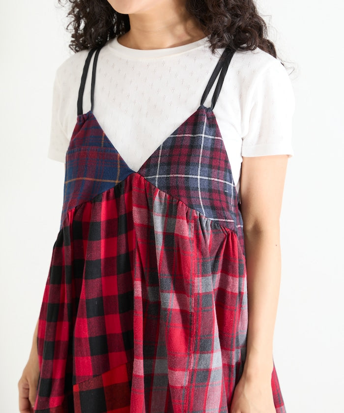Vintage Remake Check Cami Dress