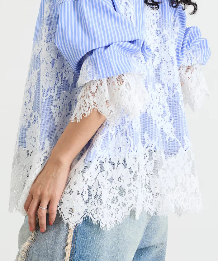 Lace Docking Stripe Shirt