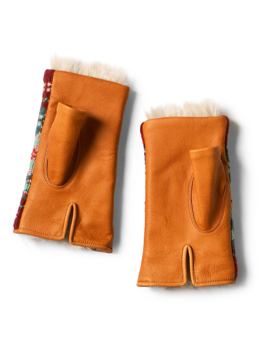 Leather x Fair Isle Gloves