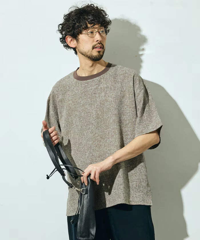 Dry Touch Summer Tweed Short Sleeve Crew Neck