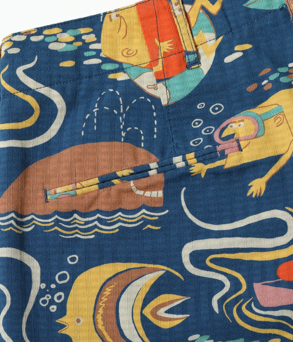 Dobby Cotton Shorts "Ocean Activities" by Ryohei Yanagihara with Mookie