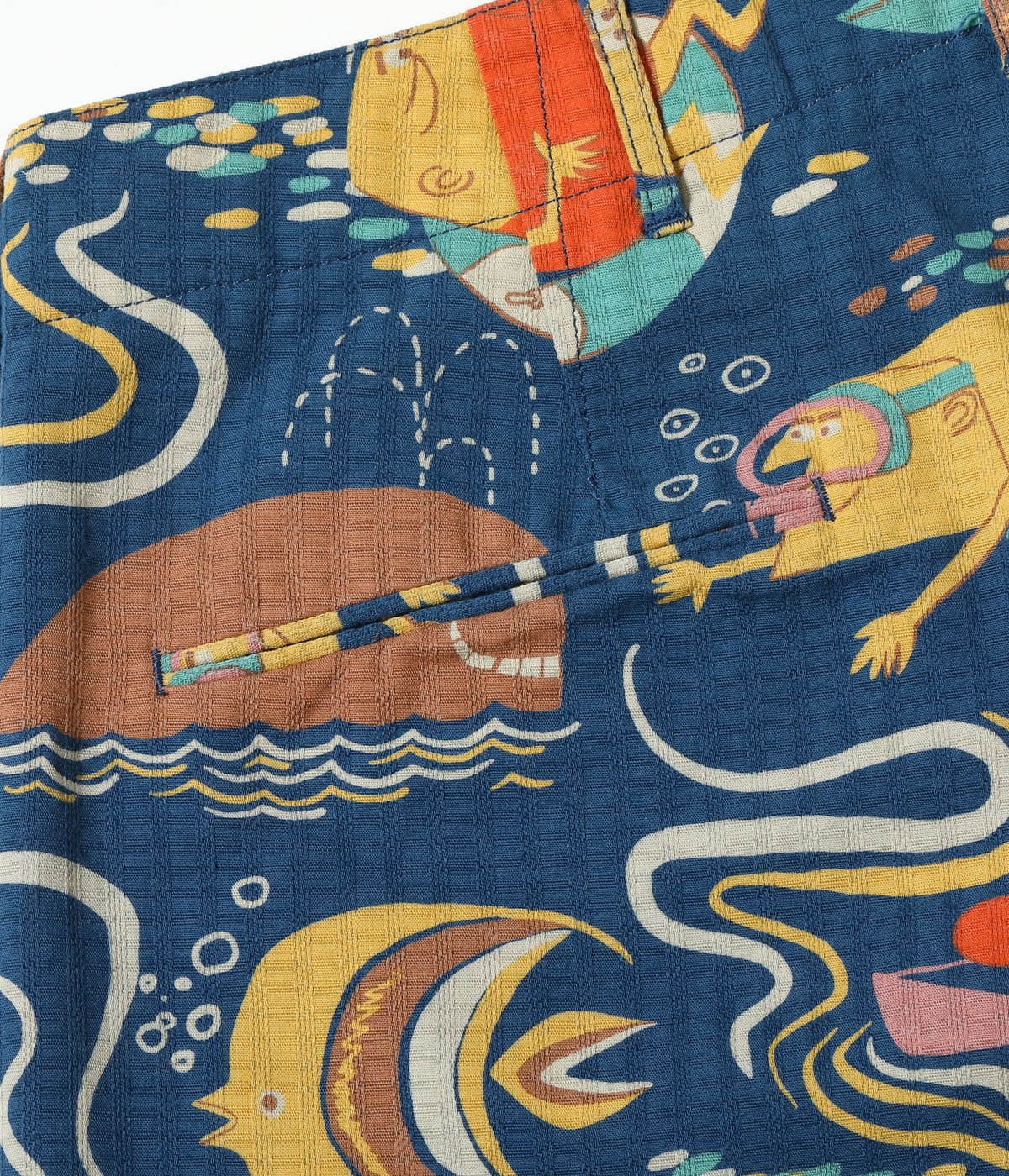 Dobby Cotton Shorts "Ocean Activities" by Ryohei Yanagihara with Mookie