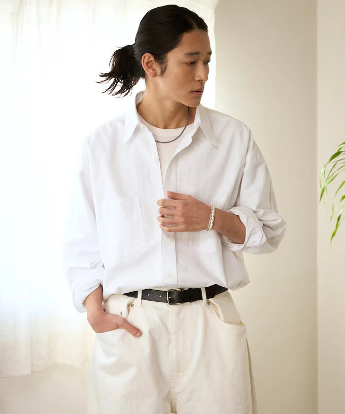 Oversized Classic Regular Collar Chambray Shirt Long Sleeve