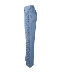 Snake Loop Denim Flare Pants