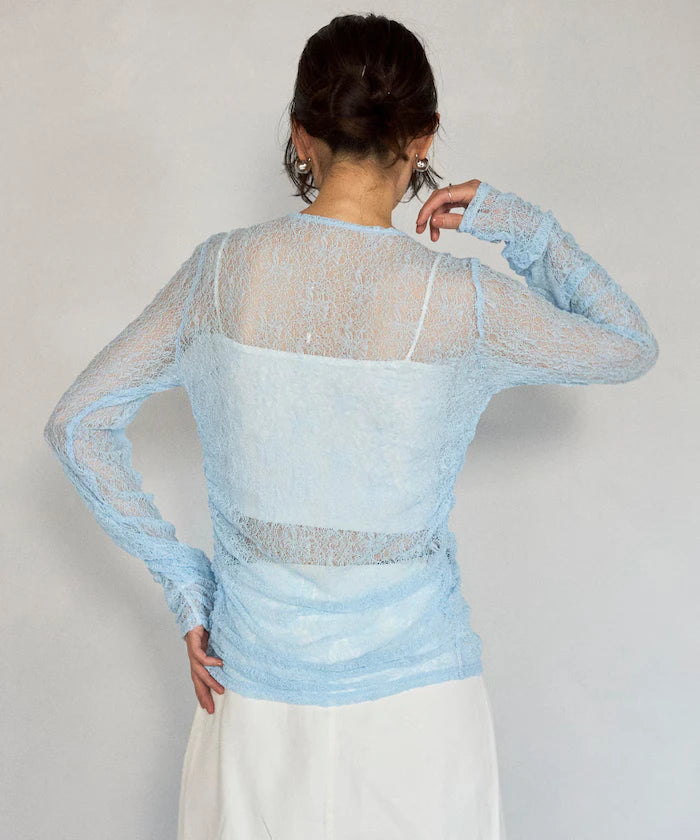 Many Button Lace Shirring Cardigan