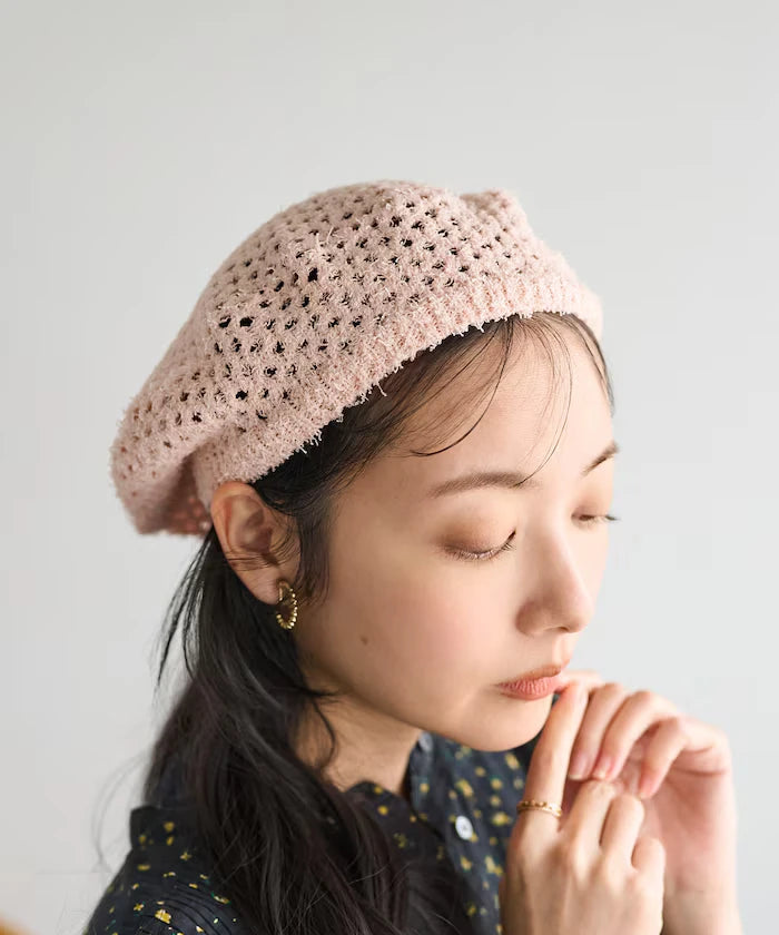 Lace Knit Beret Hat