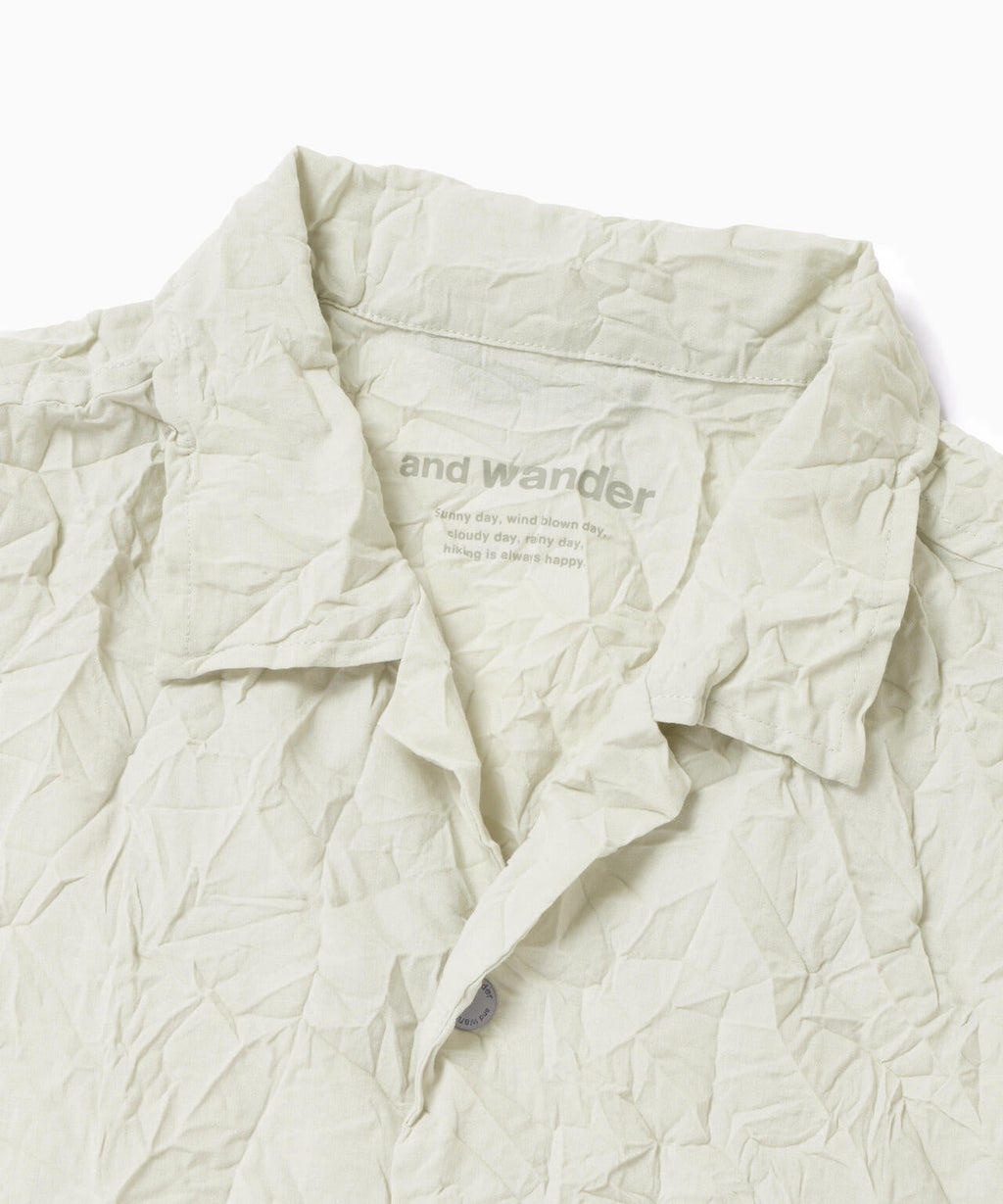 washer pleated open SS shirt (M)