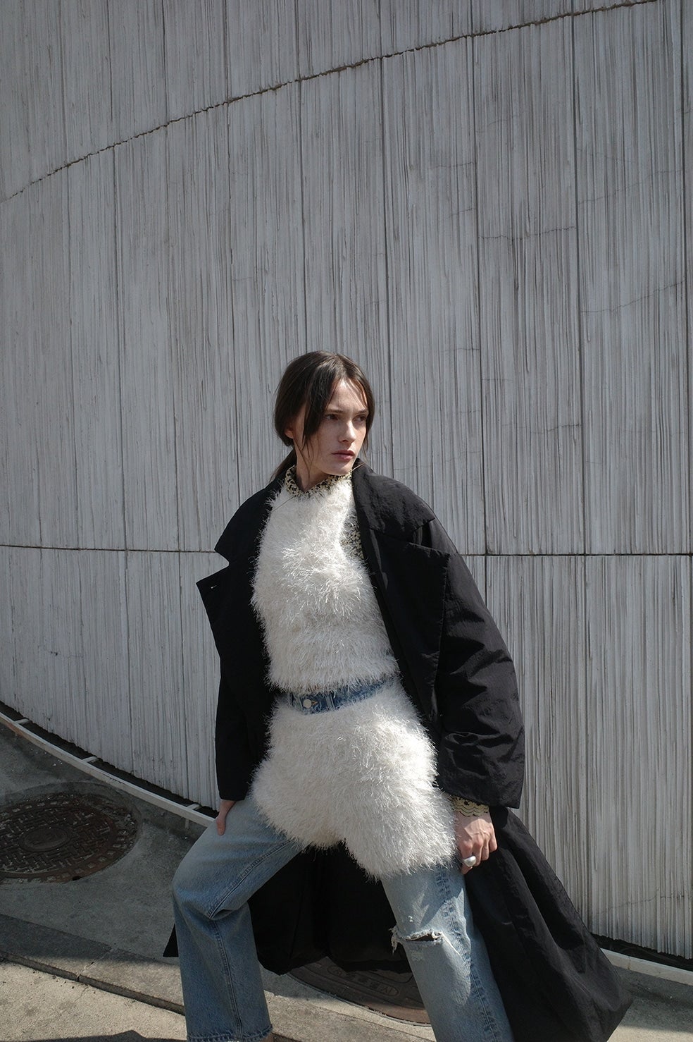 SHAGGY AMERICAN SLEEVE KNIT TOPS