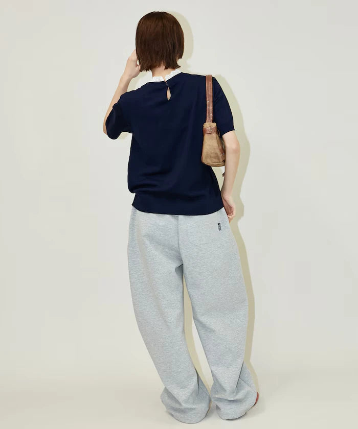 Lace Docking Short Sleeve Knit Top Limited Edition