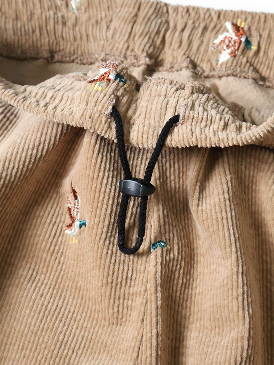 11W Stretch Corduroy Duck Embroidery Track Pants...
