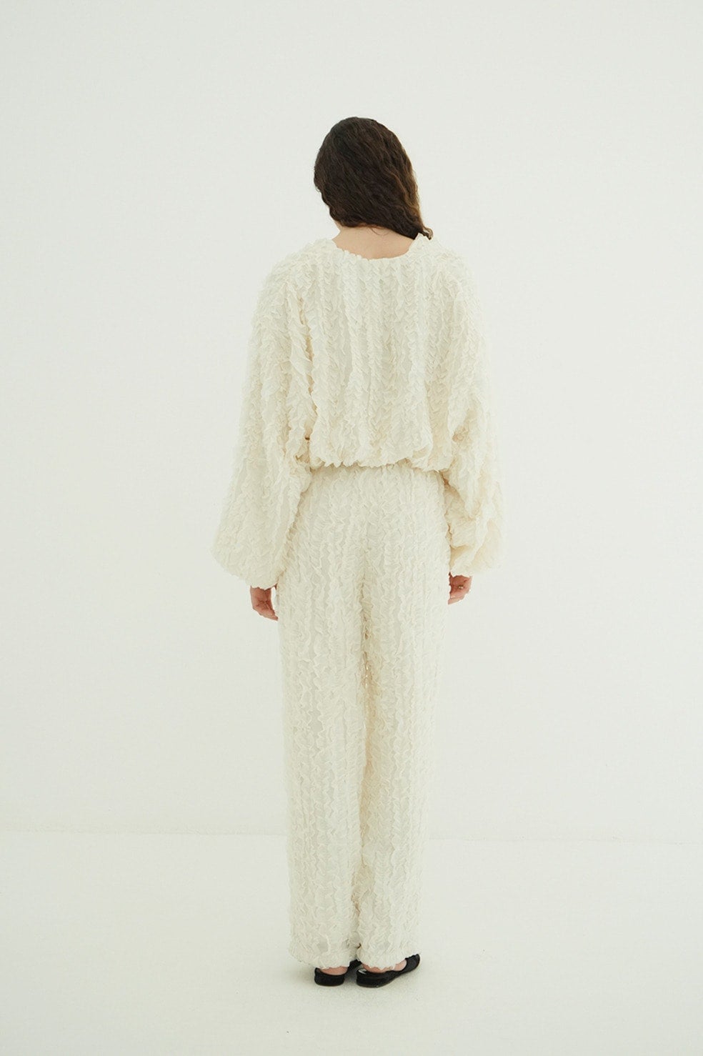 TOPSTITCHED FRILL BOLERO